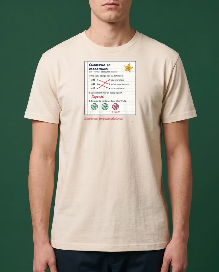 El cuaderno de vacaciones del SEO – Camisetas
